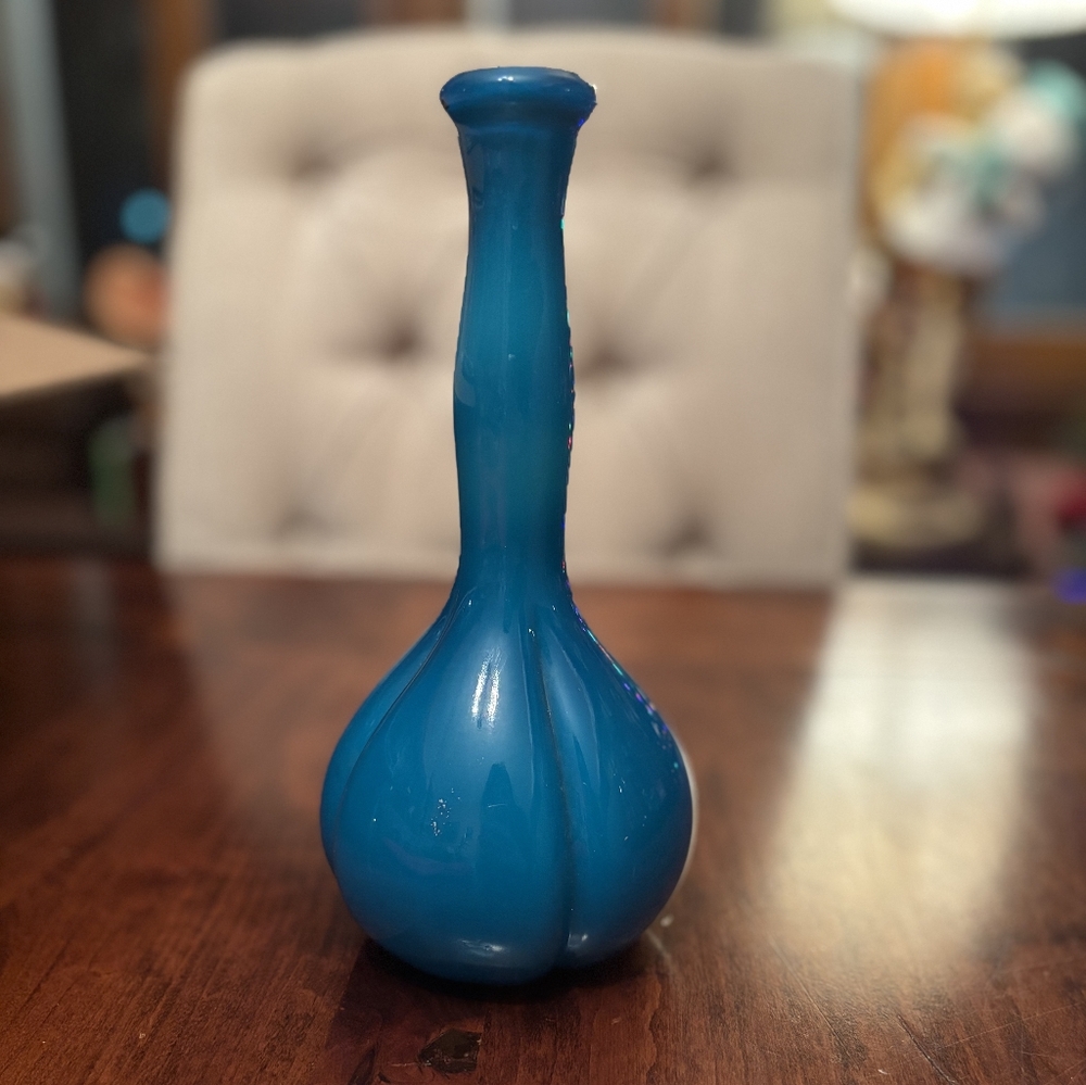 VINTAGE FENTON GLASS JAMESTOWN OVERLAY BARBER BOTTLE 8 1/2" EXCELLENT CONDITION